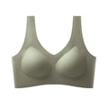 Seamless Wireless Push-Up Bra – Deep V Breathable Lingerie Wireless Push-Up Bra PLUSH Green 1XL