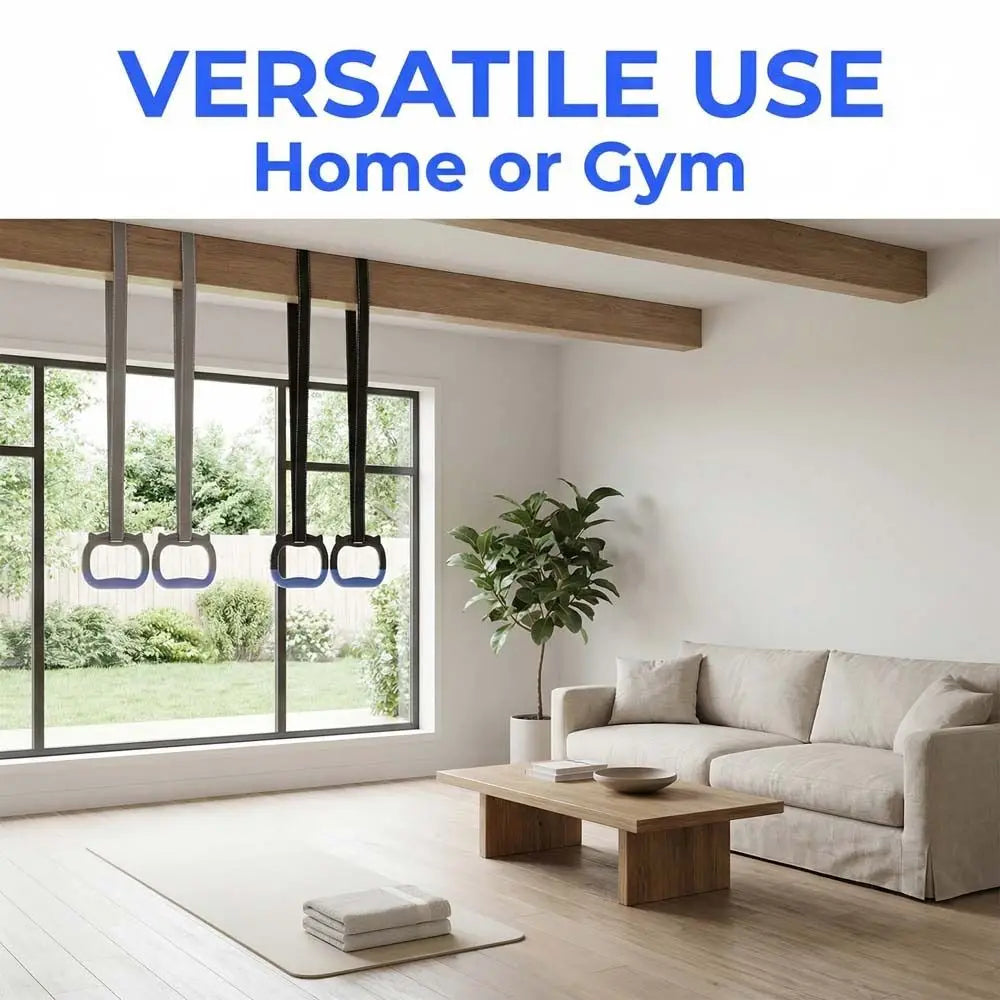 Gymnastic Rings with Adjustable Straps – Pull Up Bar Fitness Gymnastic Rings PLUSH