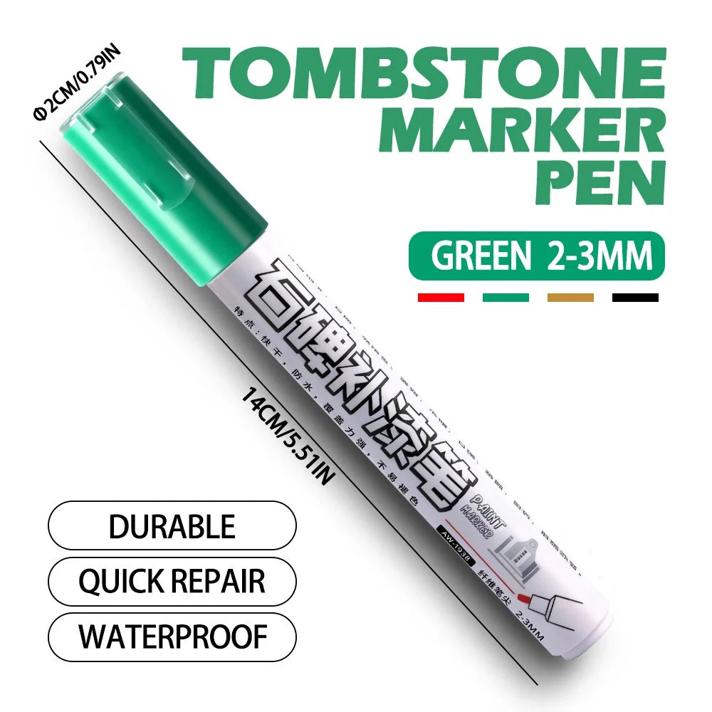 Tombstone Marker Pen – Restore Faded Granite Text | 12 Colors Tombstone Marker Pen PLUSH A8