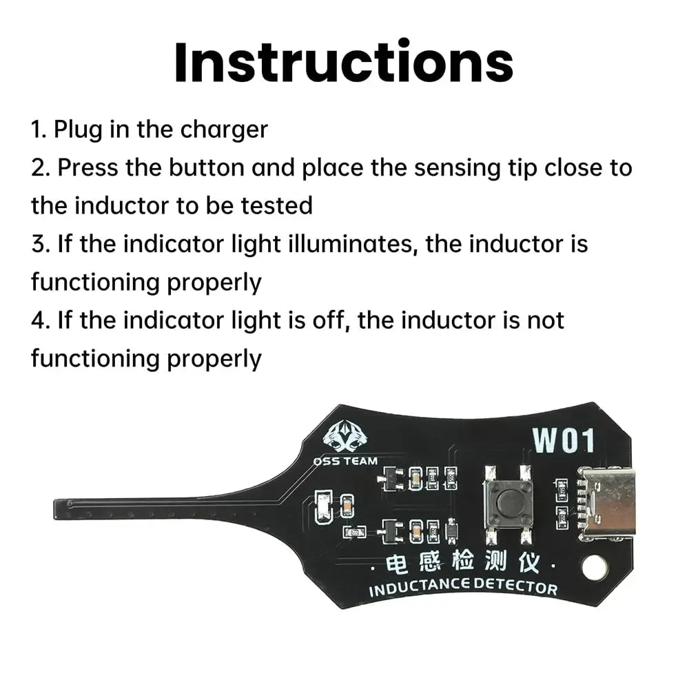 W01 Inductor Detector – Phone Motherboard Coil Tester Tool Electronics Repair Tool PLUSH