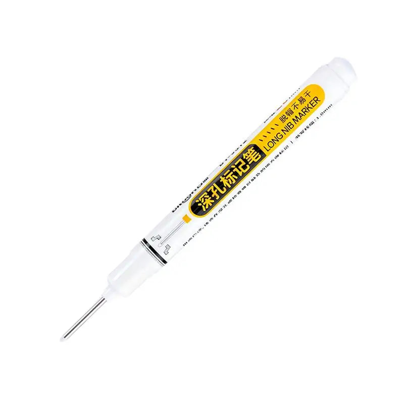 Deep Hole Marker Pens – Waterproof Long Nib Construction Pen Deep Hole Marker PLUSH white