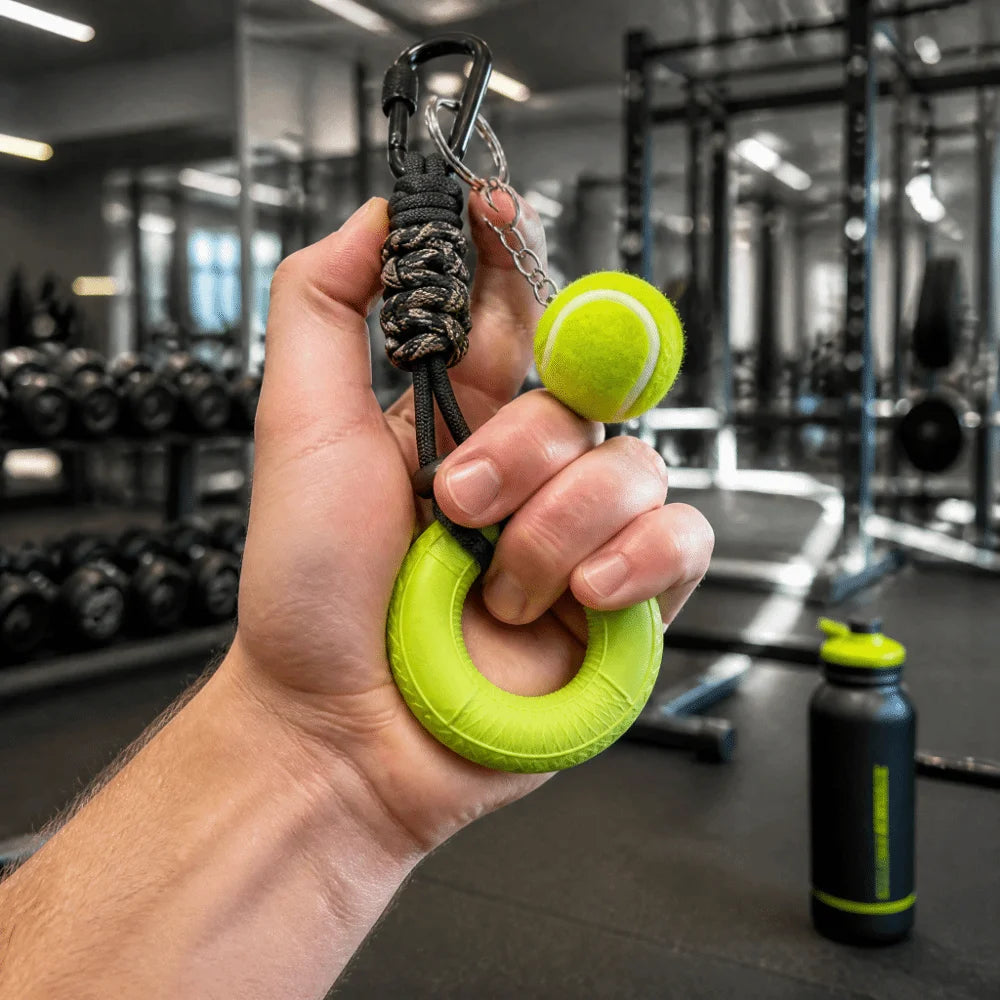 Tennis Fidget Keychain Grip Strength Trainer – Squeeze Ring Fidget Grip Keychain PLUSH