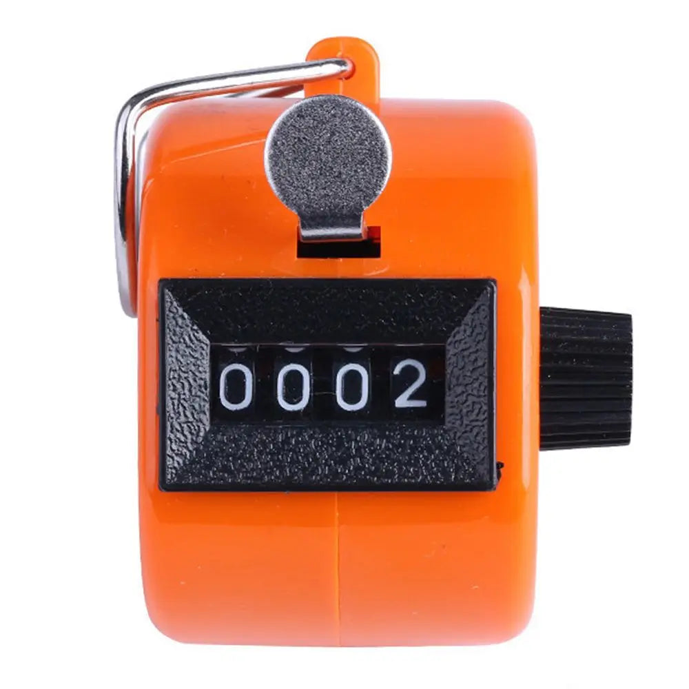 4-Digit Metal Hand Tally Counter – Manual Clicker Counter Manual Tally Counter PLUSH orange