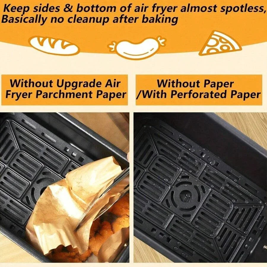 50–200pcs Disposable Rectangle Air Fryer Liner Baking Paper Mats Air Fryer Liner Paper PLUSH