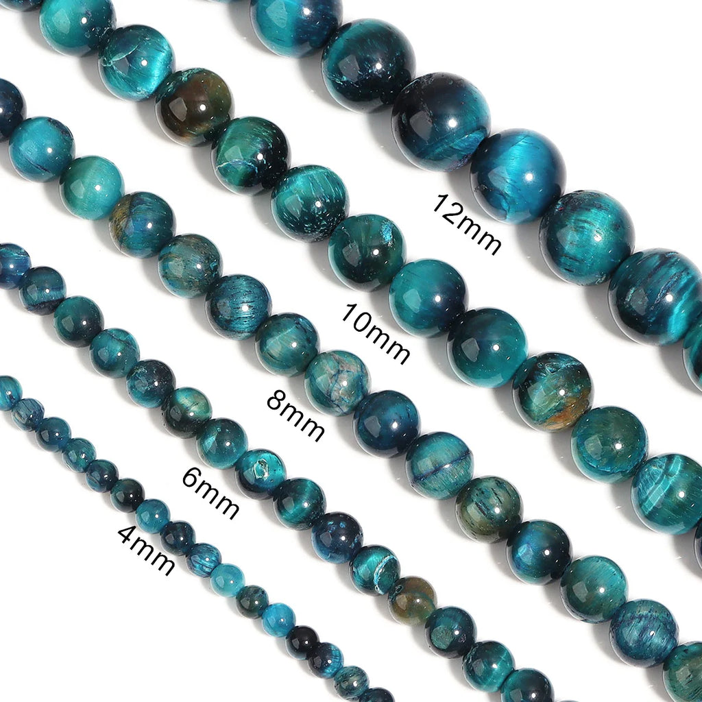 Blue Tiger's Eye Stone Beads 4–12mm | DIY Jewelry Spacers Stone Spacer Beads PLUSH