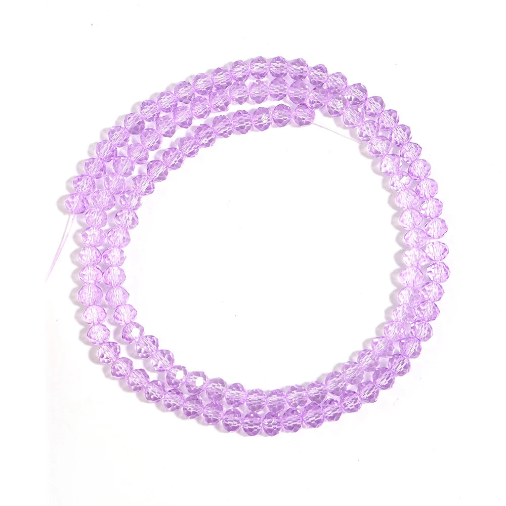 Purple Crystal Glass Rondelle Spacer Beads 3–10mm | DIY Jewelry Crystal Spacer Beads PLUSH 4x3mm-ap100pcs