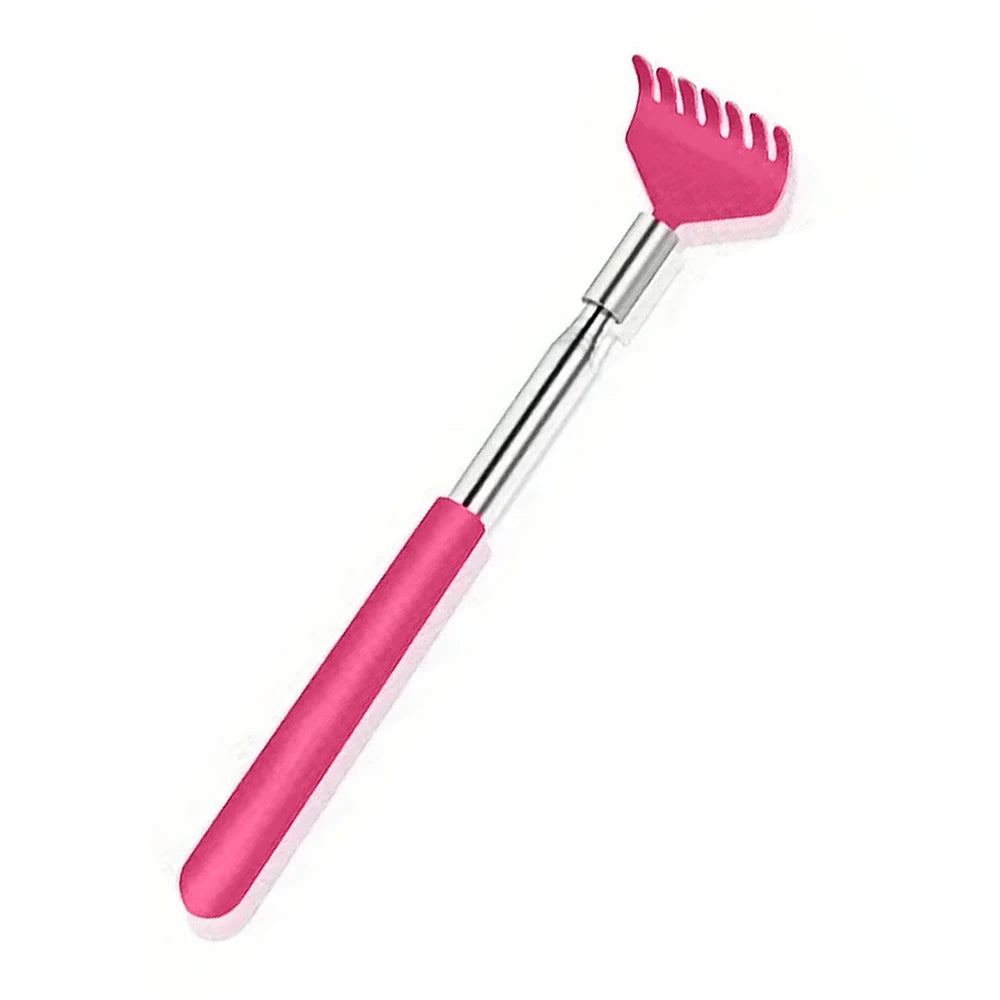 Telescoping Back Scratcher – Stainless Steel Extendable Tool Back Scratcher Tool PLUSH PINK