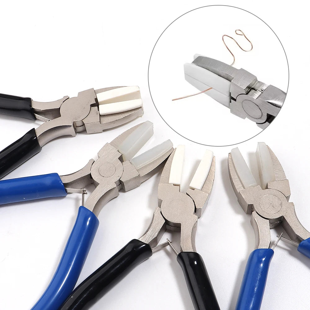 Flat Nose Pliers Nylon Jaws – High Carbon Steel Jewelry Tool Jewelry Making Pliers PLUSH