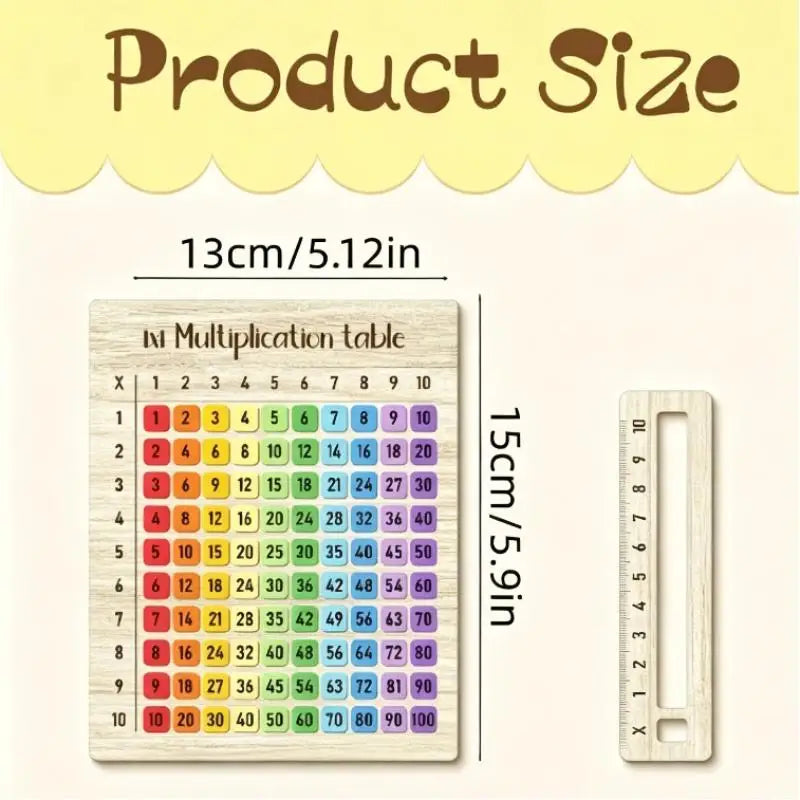 Colorful Wooden Multiplication Board Math Toy for Kids Educational Math Toy PLUSH style 2