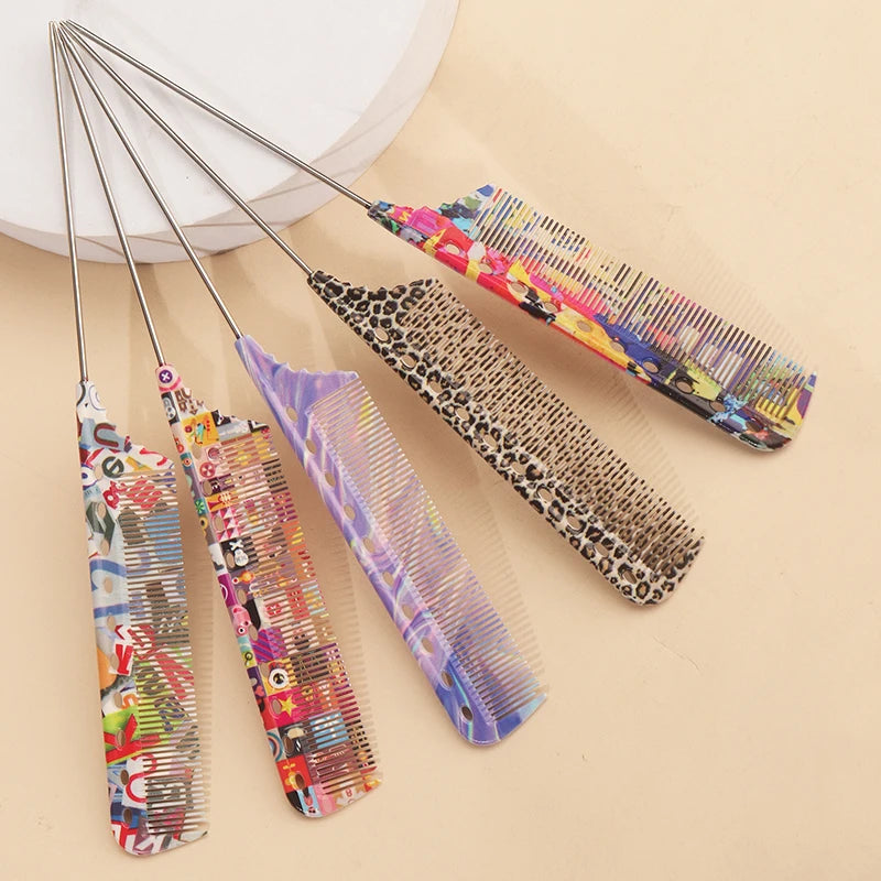 Steel Needle Tail Comb – Salon Pick Comb for Styling & Dyeing Hair Styling Comb PLUSH