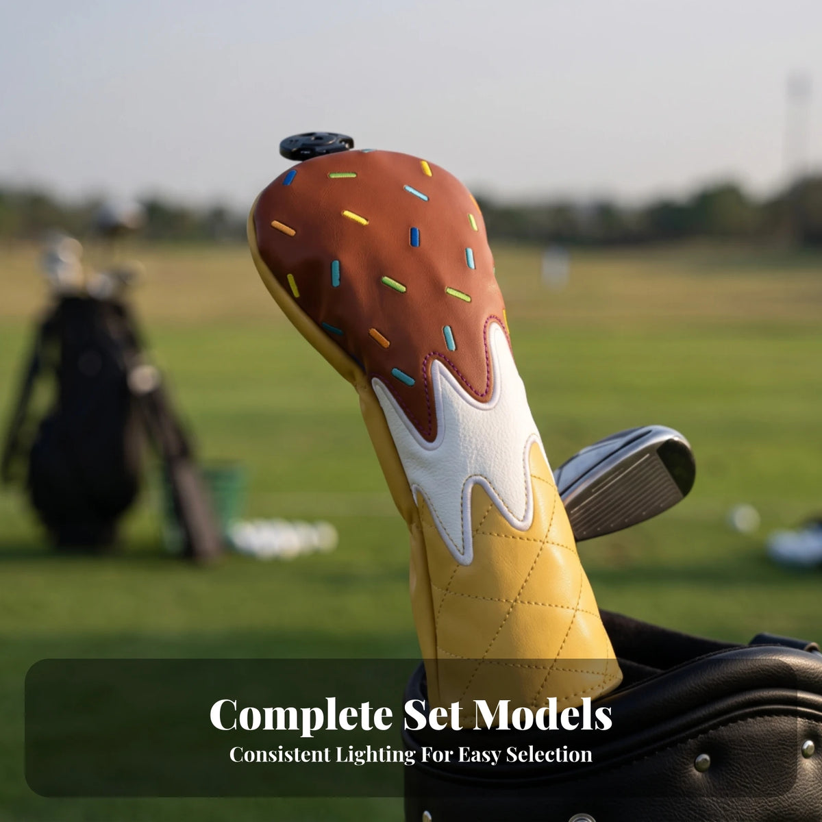 Ice-Cream Design Golf Club Headcover – Vibrant PU Leather Golf Club Headcover PLUSH