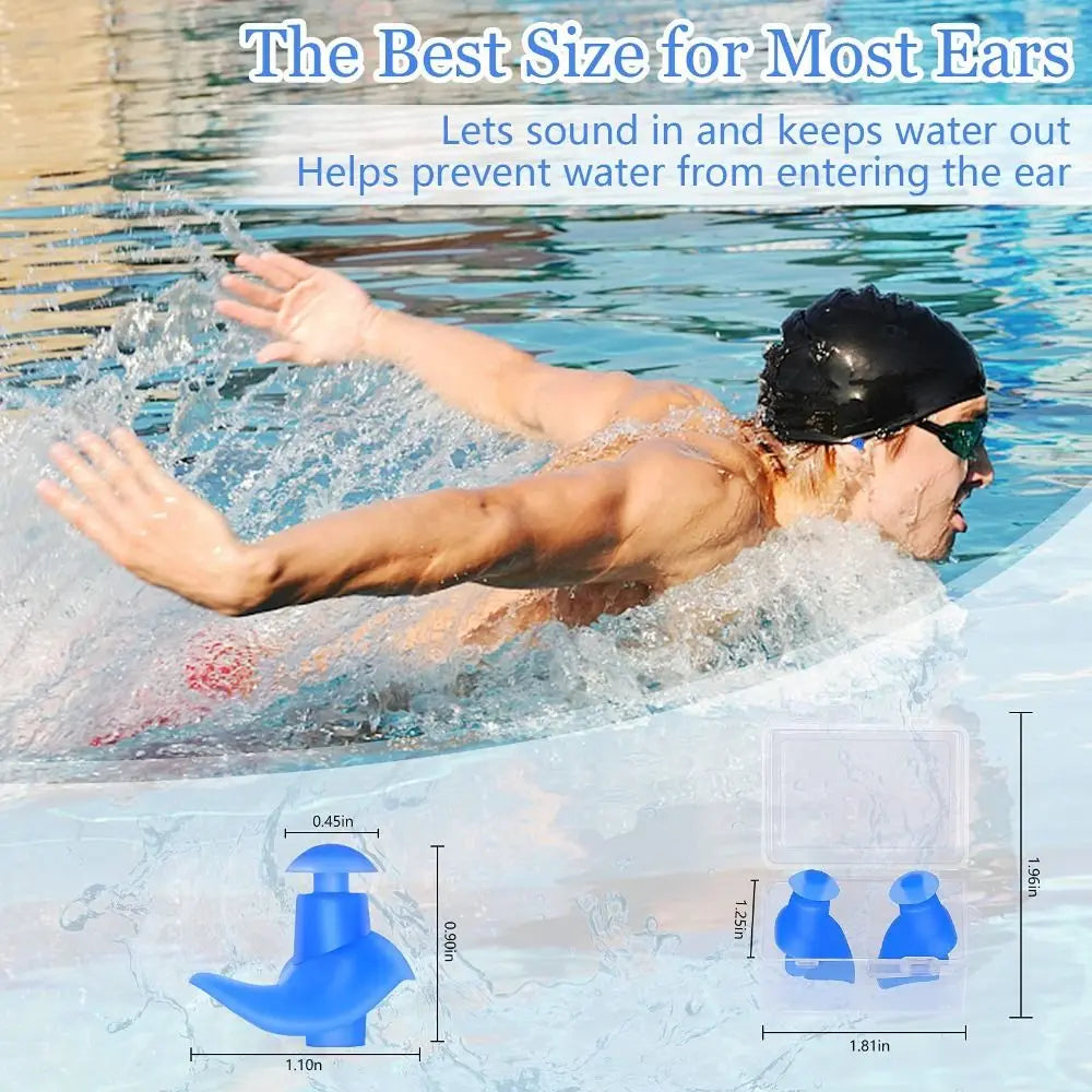 Silicone Waterproof Swim Earplugs for Sleep & Water Sports Swim Earplugs PLUSH