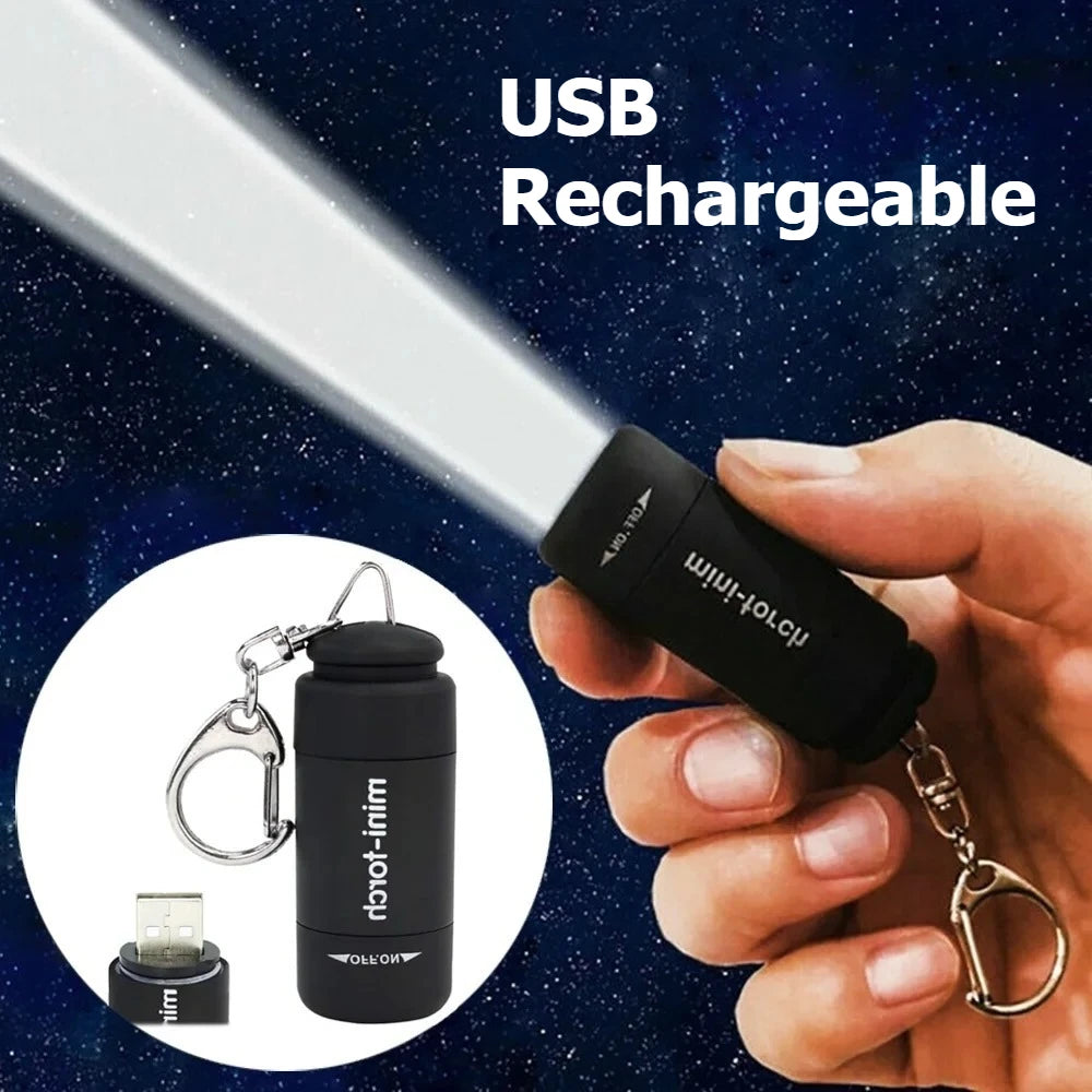 USB Rechargeable Mini LED Keychain Flashlight – Waterproof Keychain Flashlight PLUSH