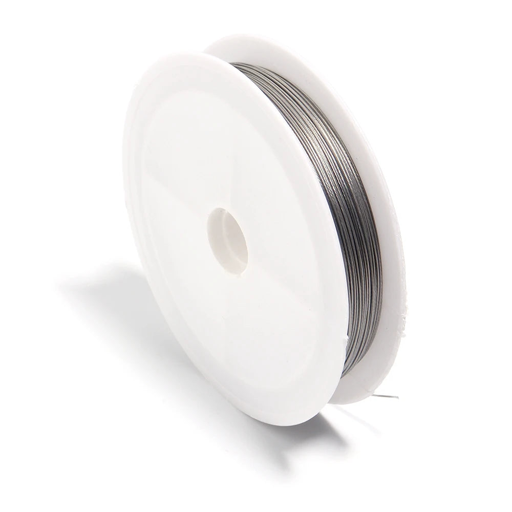 Stainless Steel Beading Wire 0.3–1mm | DIY Jewelry Cord Roll Beading Wire Cord PLUSH silver 0.3mm x 30m