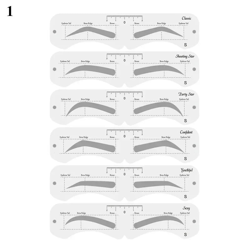 Reusable Eyebrow Stencil Set – 6 DIY Brow Shaper Styles Eyebrow Stencil Set PLUSH 1 6PCS SET S