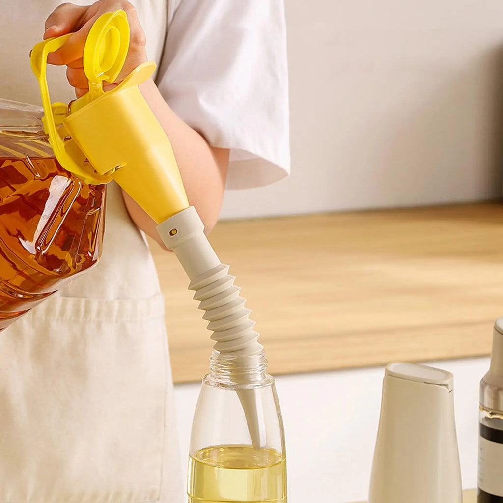 Extendable Spill-Proof Kitchen Funnel for Liquids | PP+Silicone Kitchen Funnel PLUSH