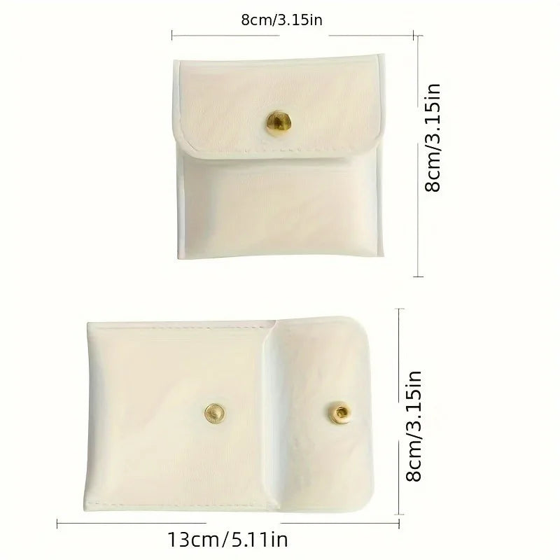 20pcs PU Leather Snap Jewelry Pouches – Assorted Colors Jewelry Storage Pouches PLUSH