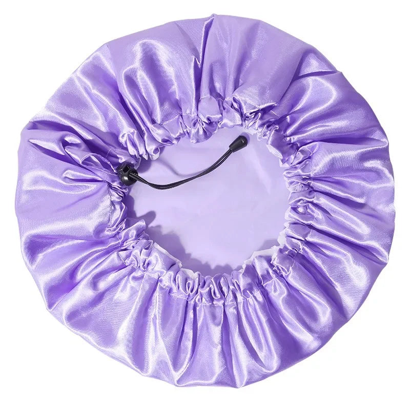 Extra Large Reusable Shower Cap – Double Layer PEVA Waterproof Shower Cap PLUSH