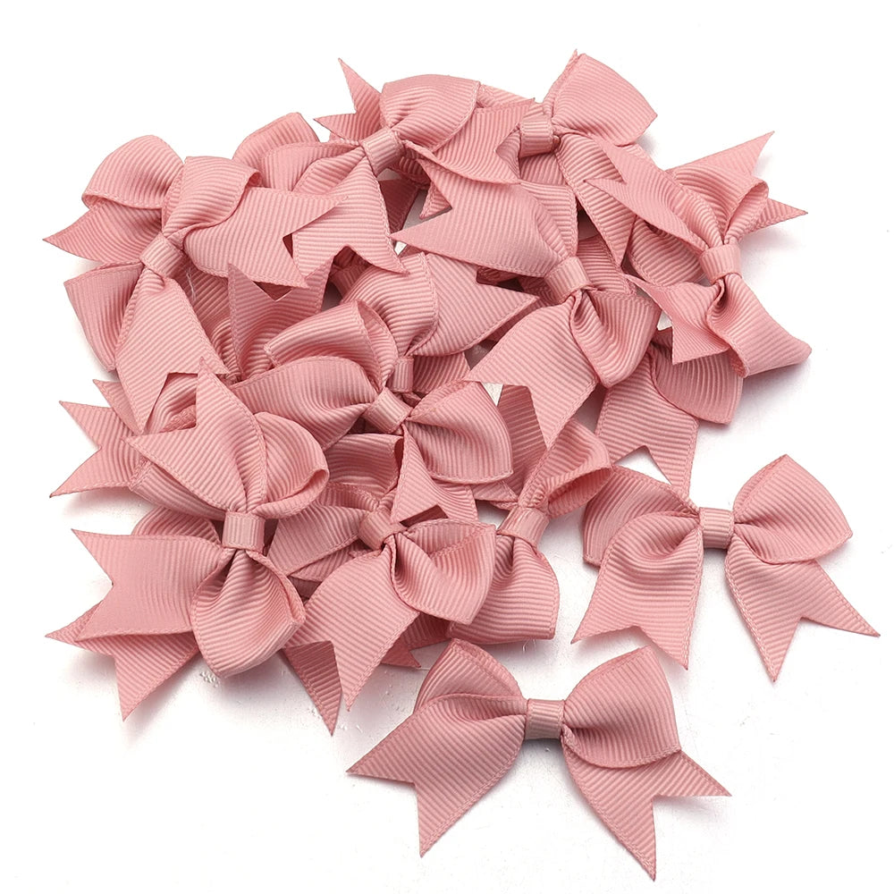 20–40pcs Colorful Handmade Rib Swallowtail Bows – DIY Hair & Craft DIY Hair Bows PLUSH korean pink 20pcs
