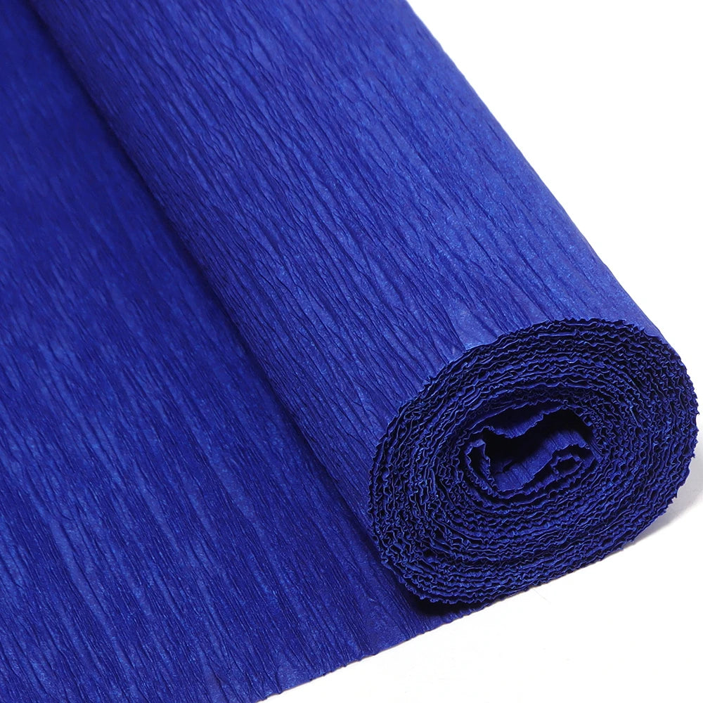 Wrinkled Paper Ribbon Roll 2.5m – DIY Gift & Party Décor Paper Craft Ribbon PLUSH deep blue