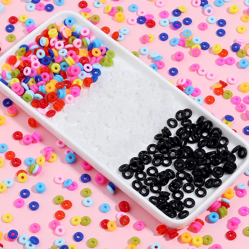 100pcs Multicolor Silicone Stopper O-Rings DIY Jewelry Spacers Jewelry Findings PLUSH