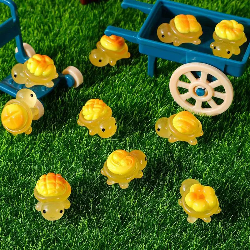 10pcs Luminous Resin Bread Turtle Miniatures – Garden Decor Miniature Garden Figurines PLUSH