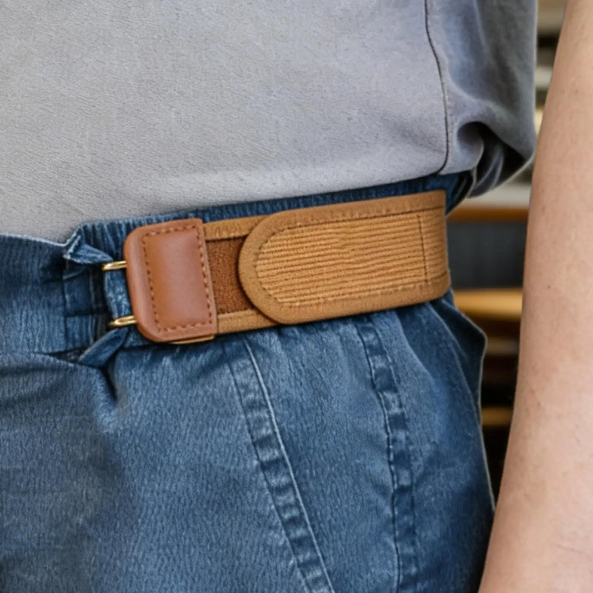 Unisex No-Buckle Elastic Stretch Belt for Pants & Jeans Elastic Stretch Belt PLUSH