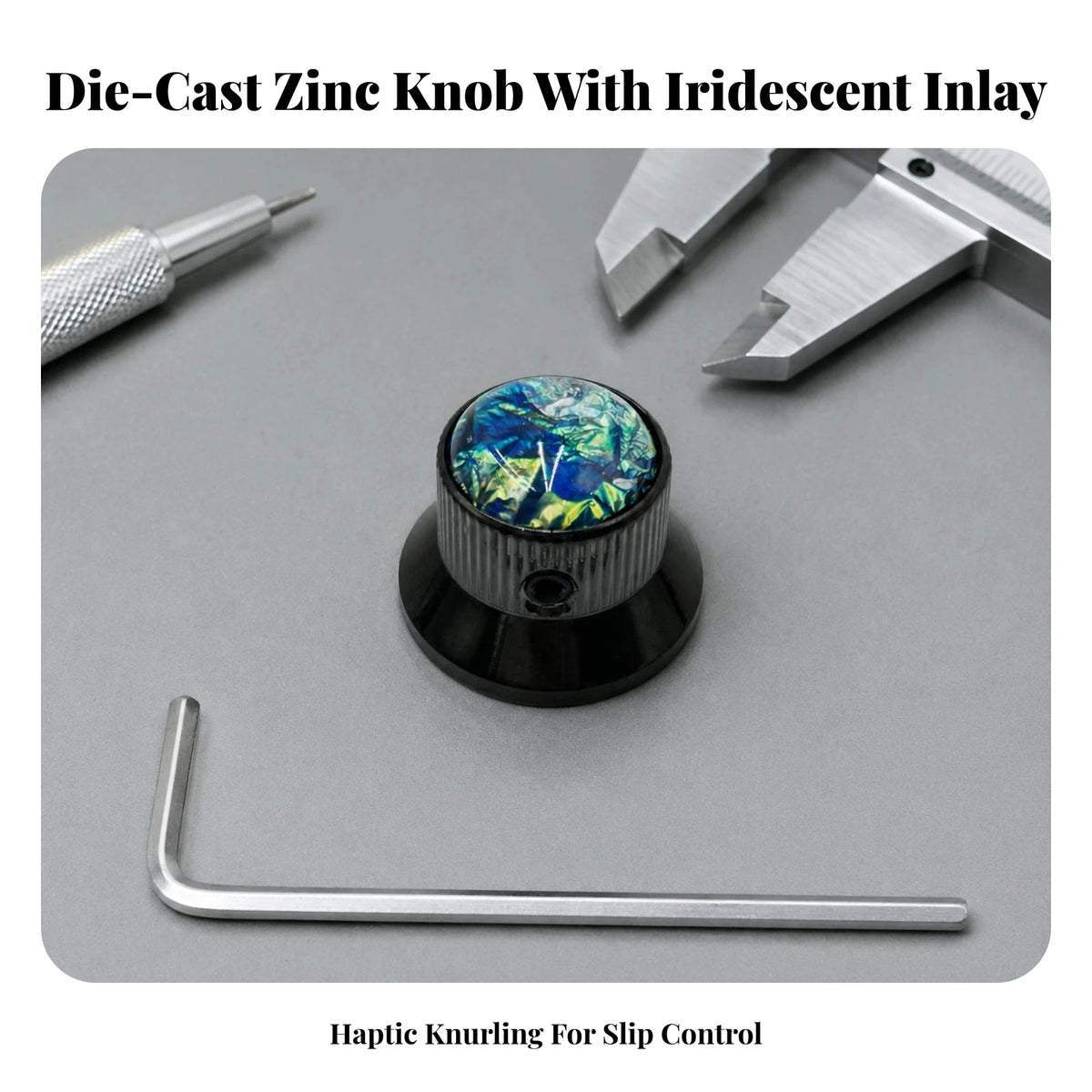 Zinc Alloy Guitar Knob with Wrench – Ribbed Volume Tone Cap Guitar Control Knob PLUSH