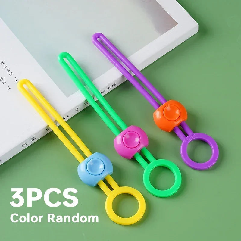 3-Pack Silicone Food Bag Sealing Clips | Adjustable Kitchen Straps Food Bag Sealing Clips PLUSH Color random-3PCS