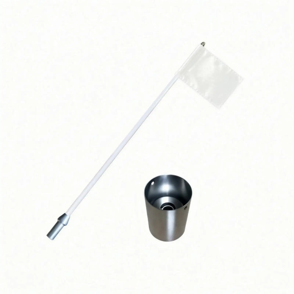 Golf Flag Pole with Stainless Steel Cup – Yard Practice Set Golf Practice Set PLUSH White85CM