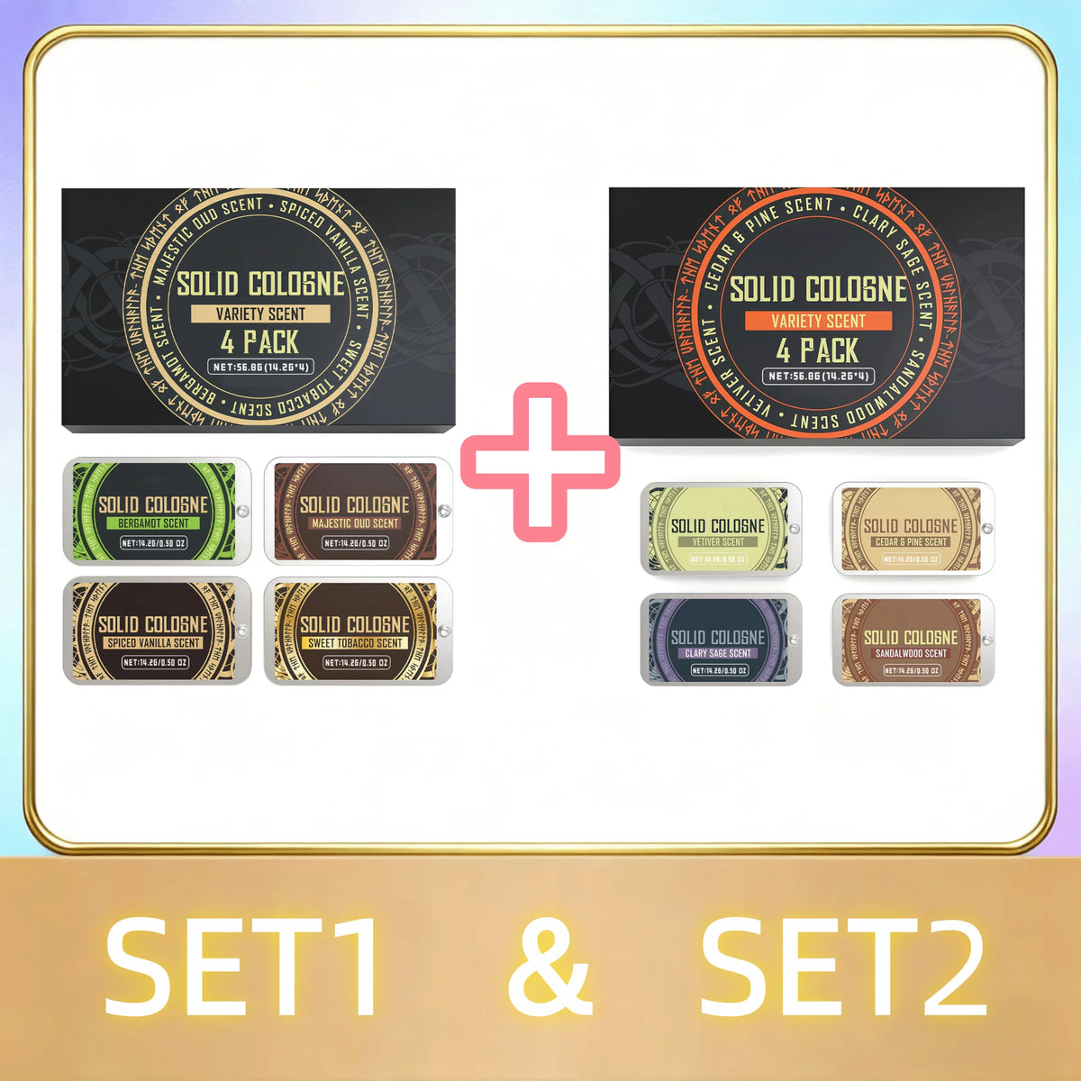 Men's Solid Cologne Balm Set – 8 Scents Pocket Perfume Solid Cologne Balm PLUSH SET 3