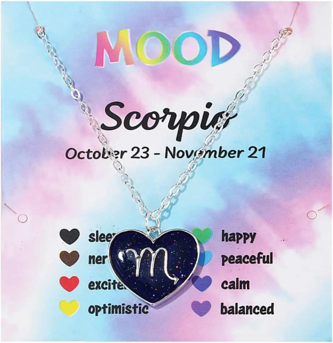 Zodiac Constellation Mood Necklace – Color Changing Pendant Pendant Necklace PLUSH Scorpio