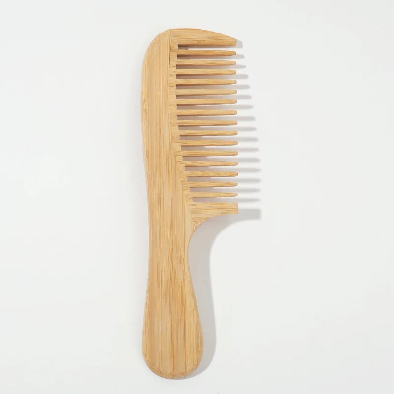 Natural Handmade Bamboo Comb – Antistatic Detangling Bamboo Hair Comb PLUSH