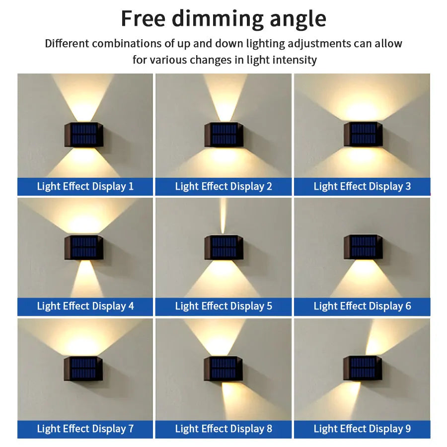 COB Solar Wall Light Dusk to Dawn – IP65 Outdoor LED Lamp Solar Outdoor Wall Light PLUSH