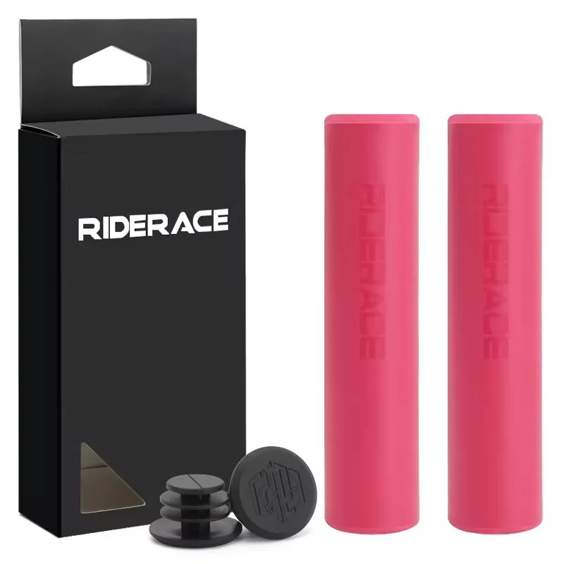 Silicone Sponge MTB Bicycle Grips – Anti-Slip Handlebar Cover Bicycle Handlebar Grips PLUSH pink