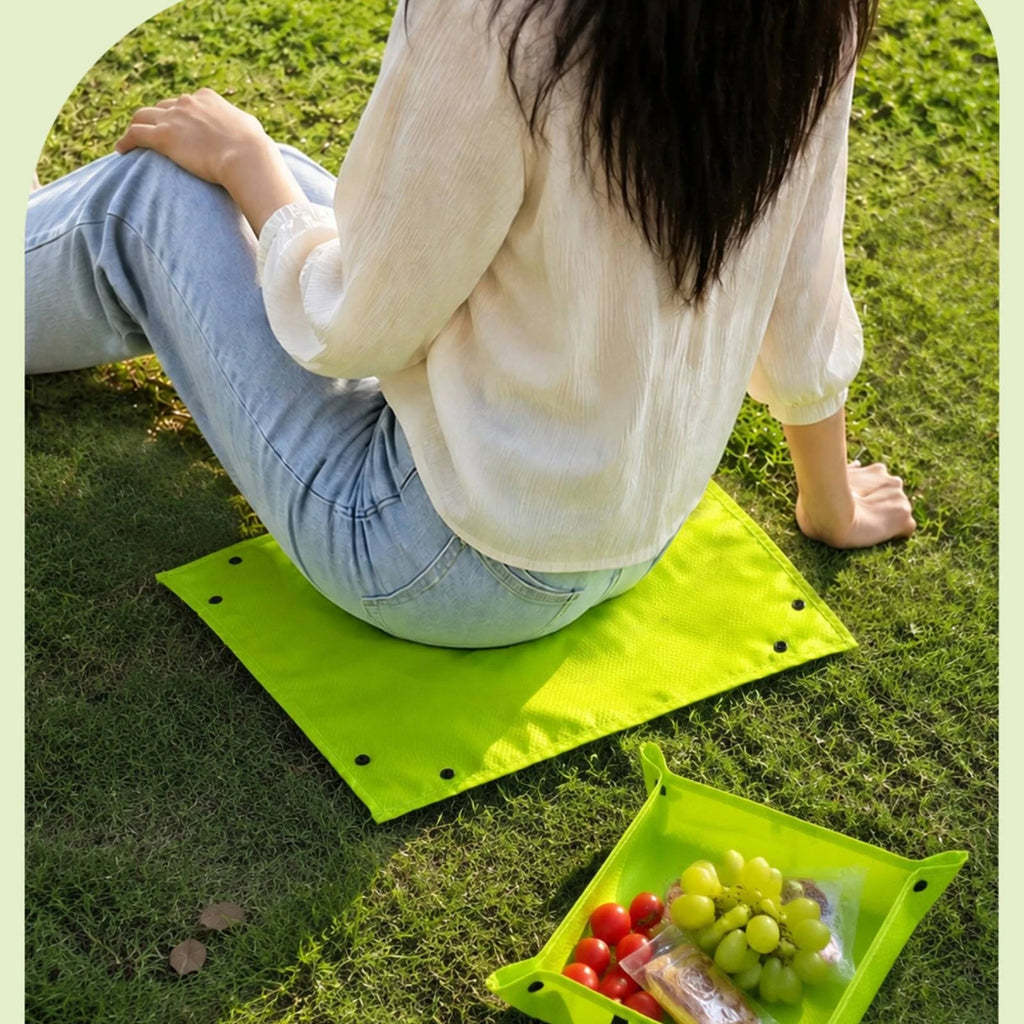 Foldable Camping Seat Pad with Snap-Up Sides & Carabiner Camping Seat Pad PLUSH