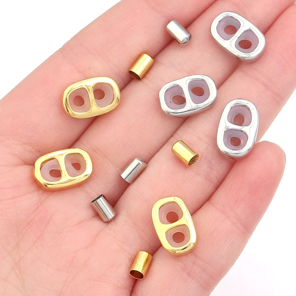 Copper Double Hole Adjustment Clasp Beads & End Caps – 4-8 Sets Jewelry Findings Clasp PLUSH