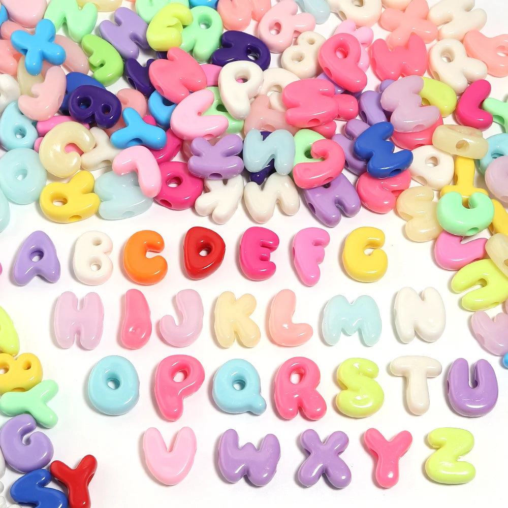 30pcs Acrylic Letter Beads Mixed Style Big Hole DIY Jewelry Acrylic Letter Beads PLUSH