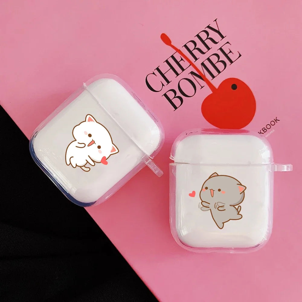 Funny Cat Clear AirPods Case | Cute Cover for Pro 1 2 3 4 Earphone Case Cover PLUSH