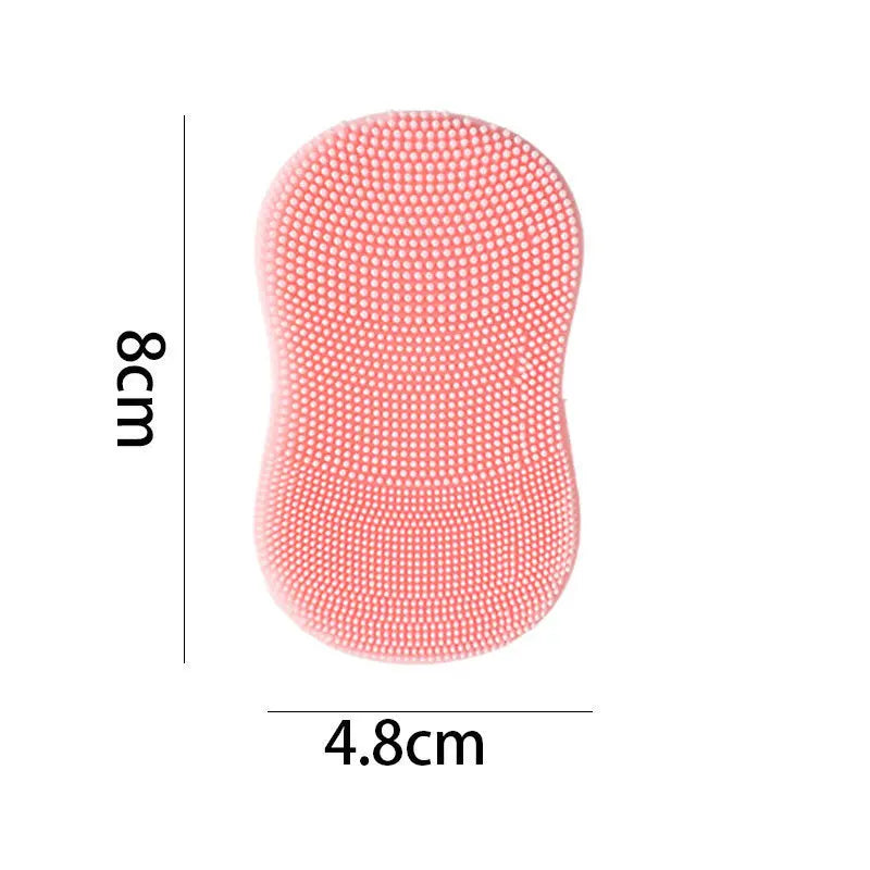 Silicone Facial Cleansing Brush – Manual Face Scrubber Facial Cleansing Brush PLUSH pink 1Pc
