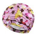 Printed Fabric Oversized Swimming Cap – Quick Dry, Free Size Swim Cap PLUSH pink ice cream