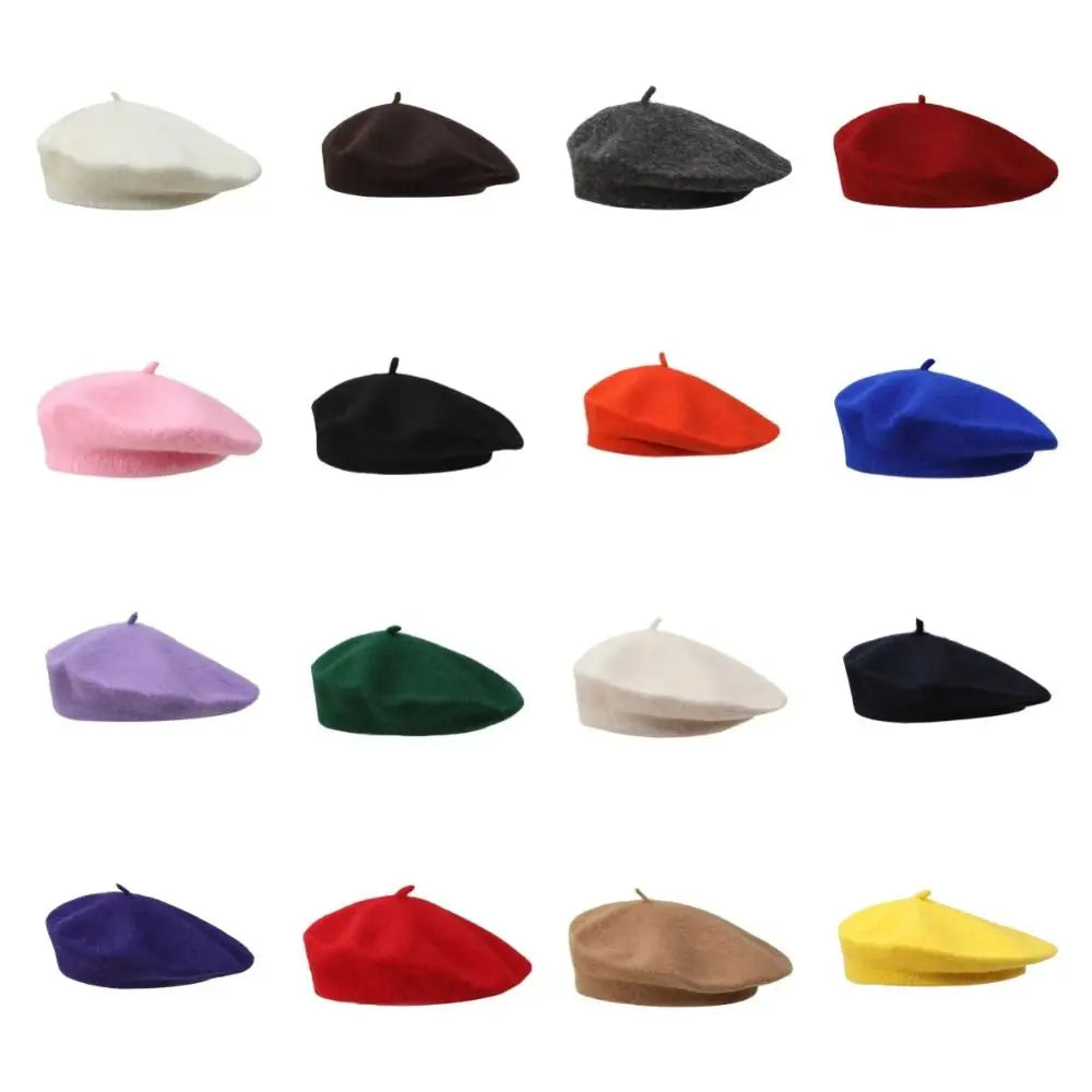 Knitted Beret Hat – Korean Y2K Solid Color Painter Cap Knitted Beret Hat PLUSH
