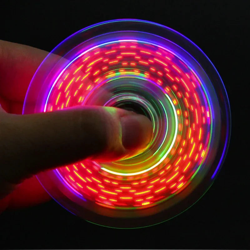Glow in the Dark LED Fidget Spinner – Tri-Spinner Toy LED Fidget Spinner PLUSH