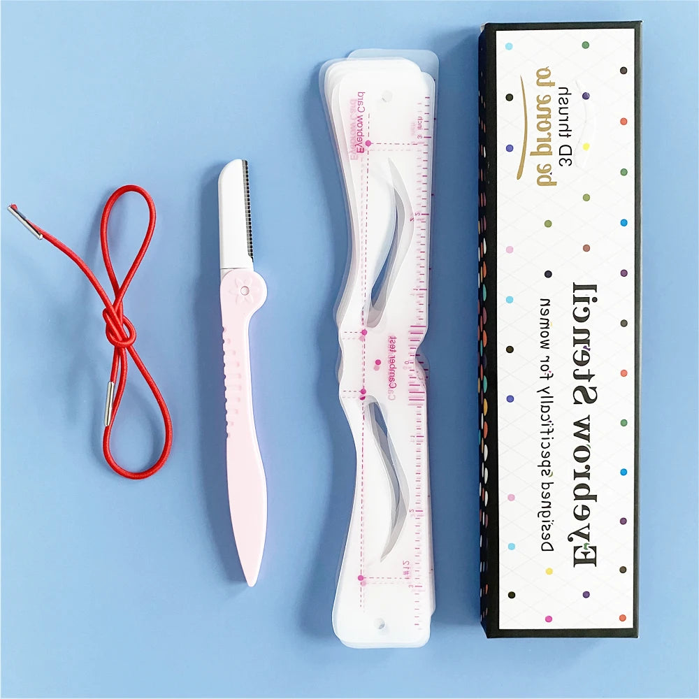 Reusable Eyebrow Stencil Set – 12 Shape 3D Brow Template Kit Eyebrow Stencil Kit PLUSH No.2 Set