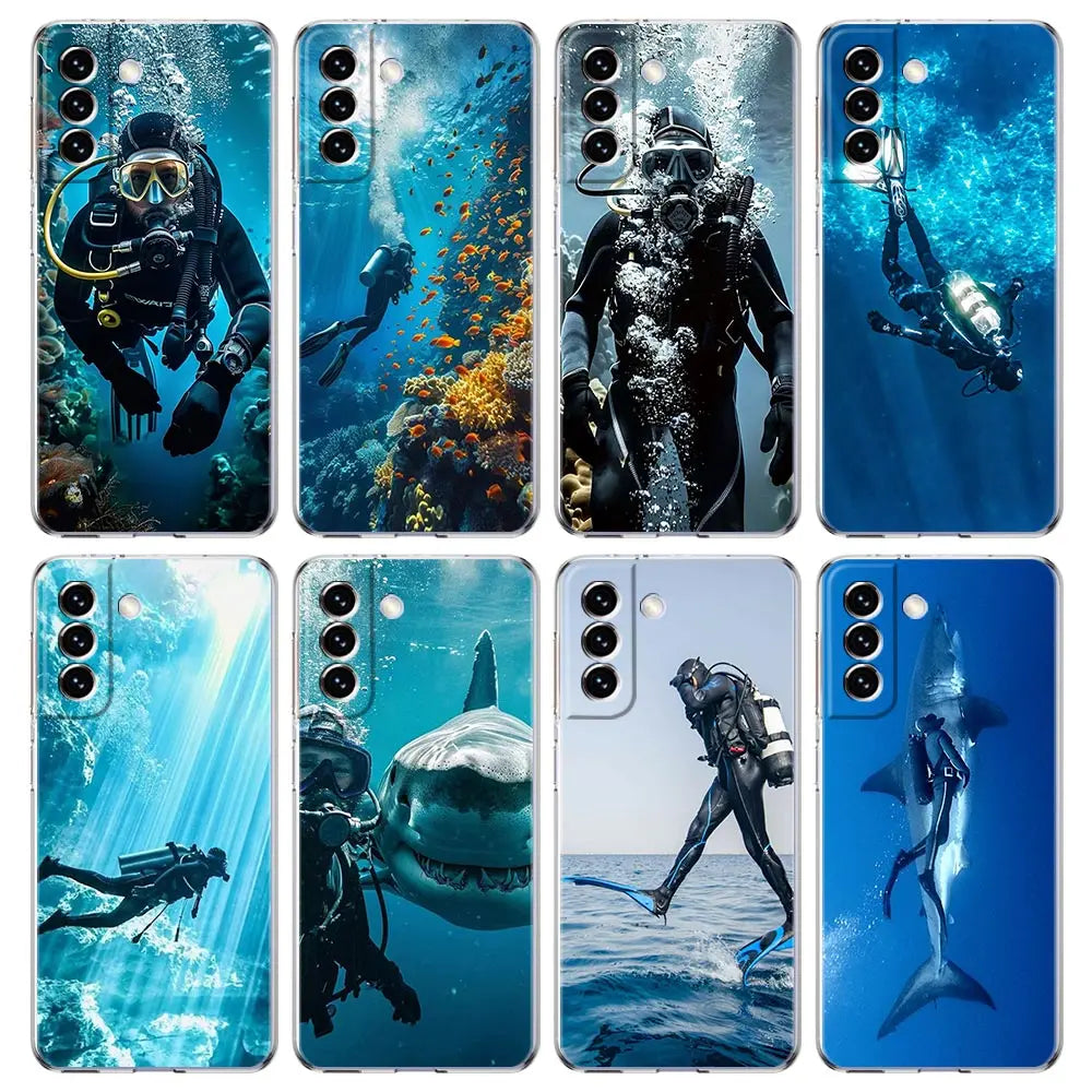 Underwater Diver Phone Case Samsung Galaxy S22–S26 Ultra Phone Case Cover PLUSH
