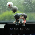 Couple Action Figurines Balloon Car Dashboard Decoration Decorative Figurine PLUSH Grey Couple