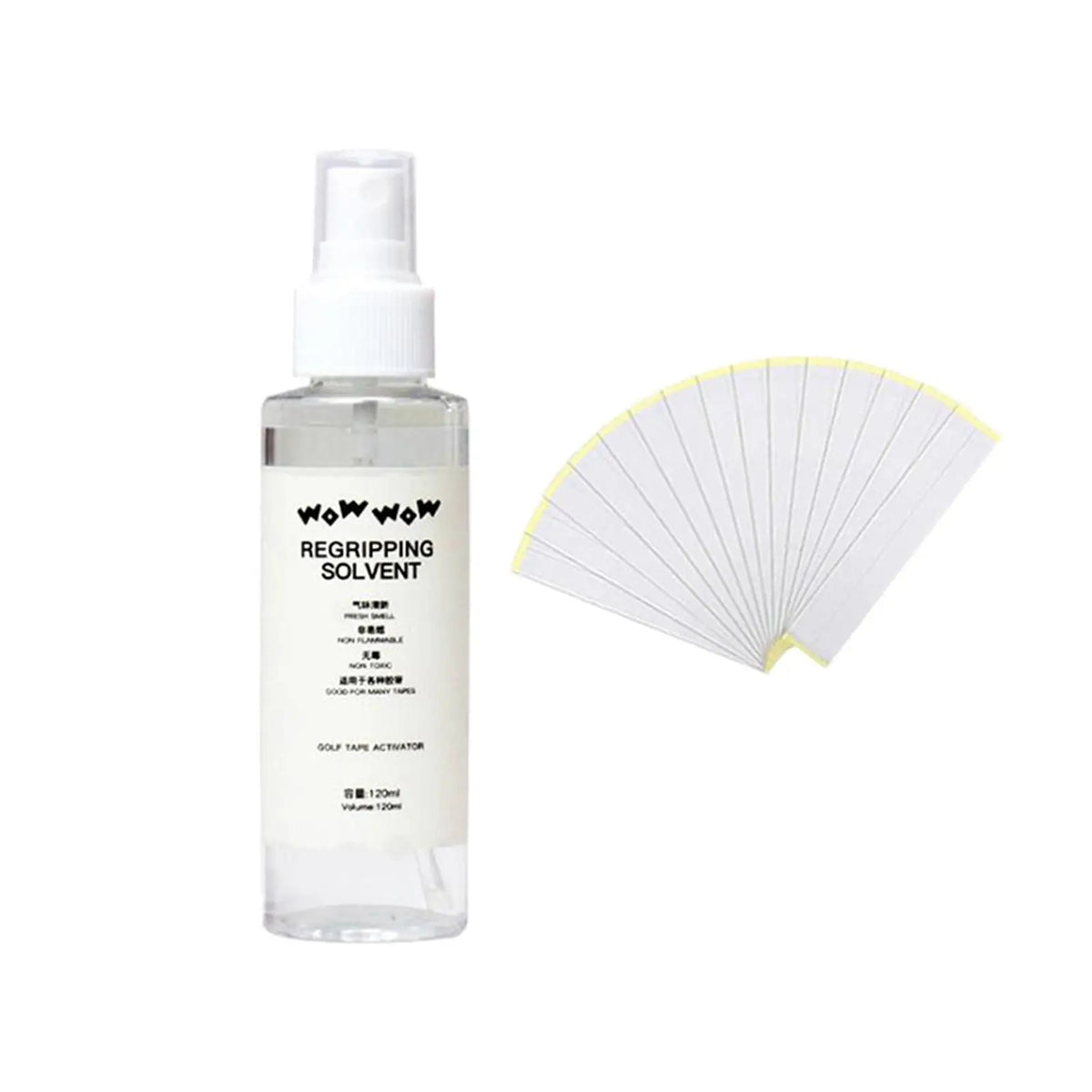 Golf Club Regripping Kit – 15 Tape Strips & 120ml Solvent Golf Grip Kit PLUSH 2Pcs Set