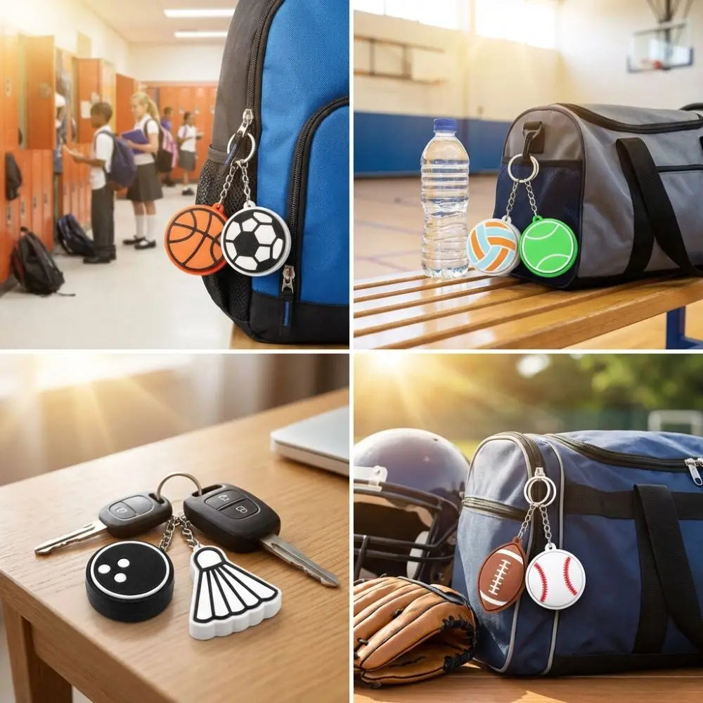 Sports Ball Clicker Keychain – Basketball Football Tennis Novelty Keychain PLUSH