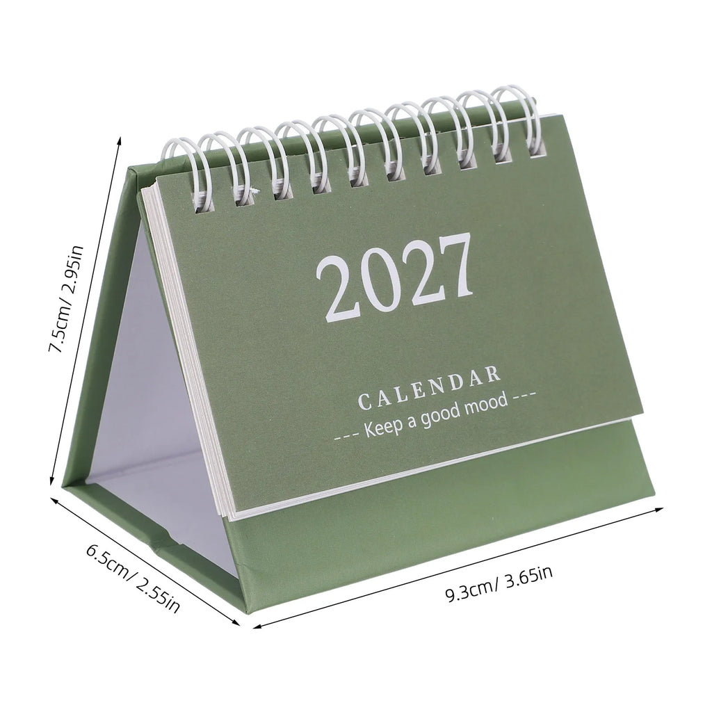Mini Desktop Flip Calendar 2027 – Small Standing Desk Organizer Desk Flip Calendar PLUSH