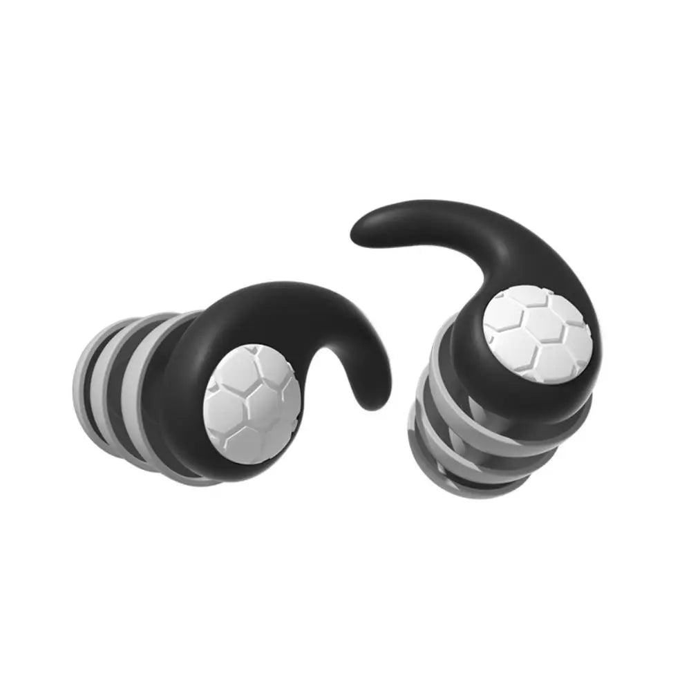 Waterproof Silicone Earplugs – Three-Layer Noise Blocking Silicone Earplugs PLUSH black-L